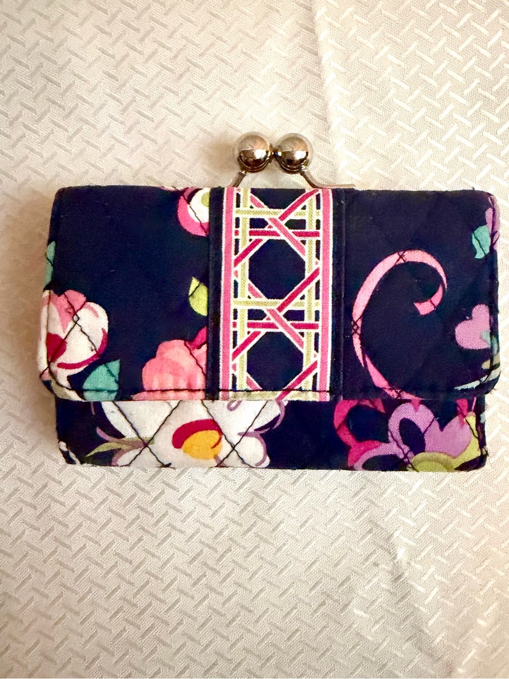 Vera Bradley Retired Ribbons Kisslock Wallet